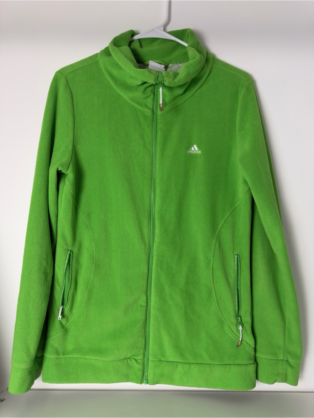 adidas Bright Green women Fleece Zip-Up Hoodie